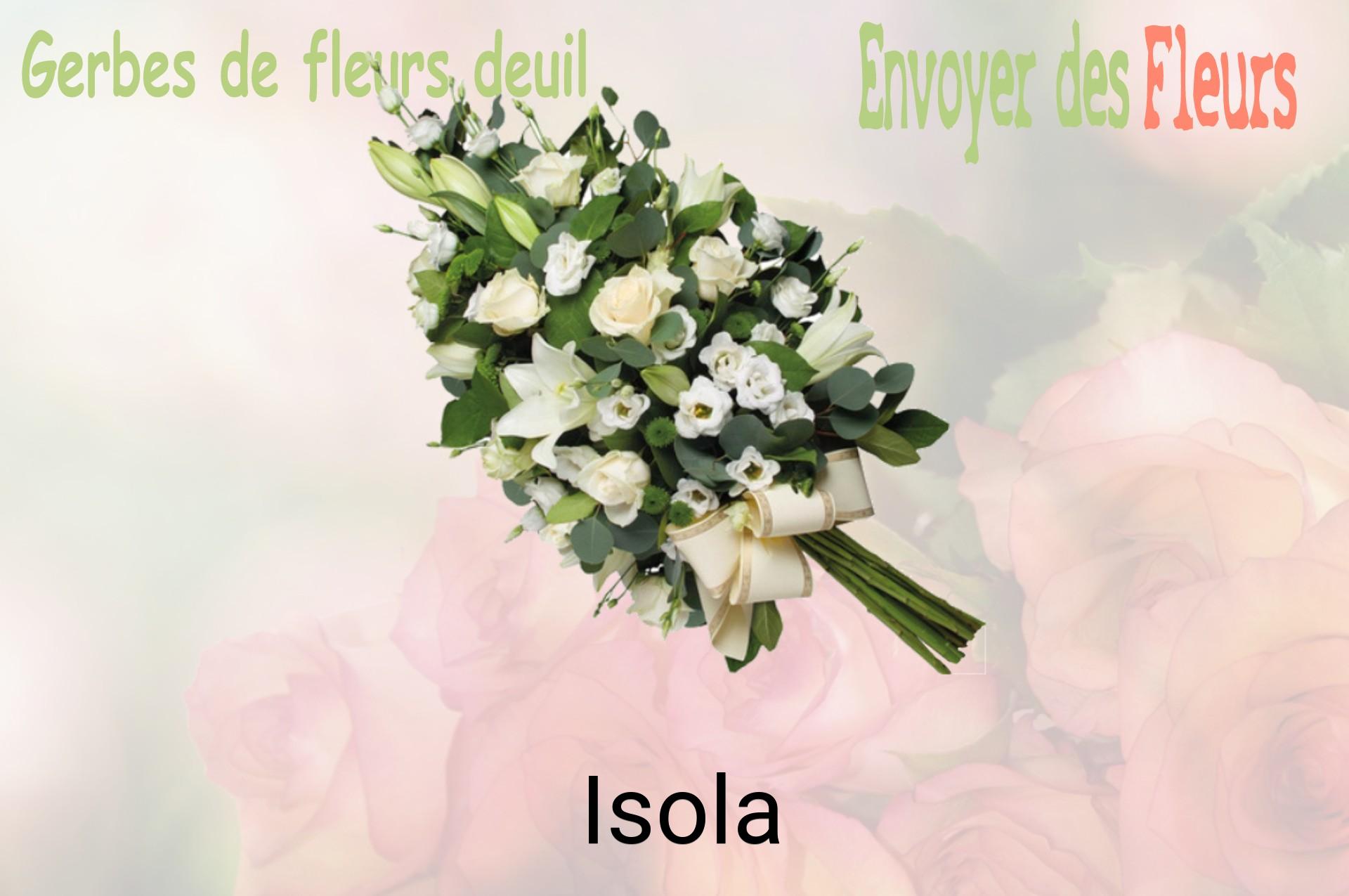 Gerbe de fleurs de deuil livrée à Isola